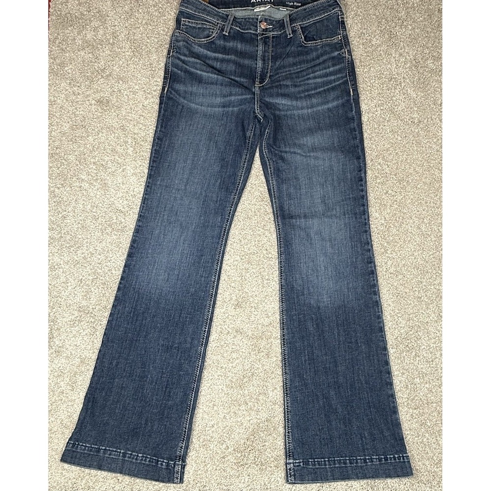 Ariat Denim High Rise Slim Trouser Florida Naz Blue Jeans‎ Stretch Women 32L